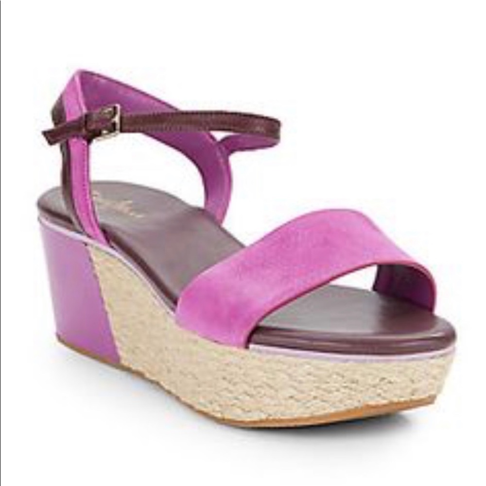 Cole Haan Purple Platform Wedge Sandals Size 6